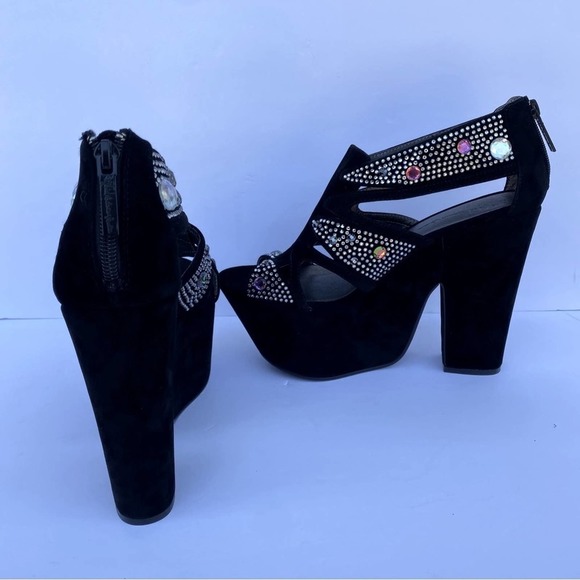 Vintage Michael Antonio Studio Rhinestone Cutout Platforms - Picture 4 of 4